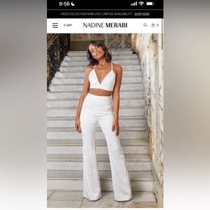 Nadine Merabi Kira Suit White